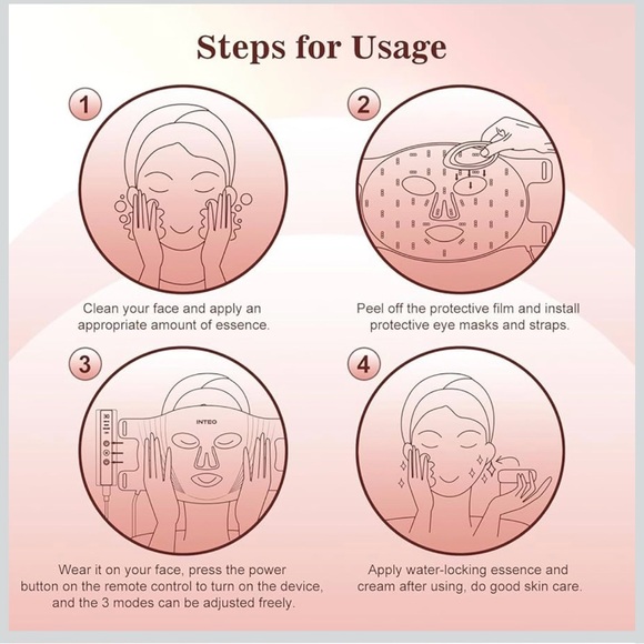 Inteo Red Light LED Therapy Facial Mask for Skin Rejuvenation - Picture 5 of 15